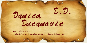 Danica Ducanović vizit kartica